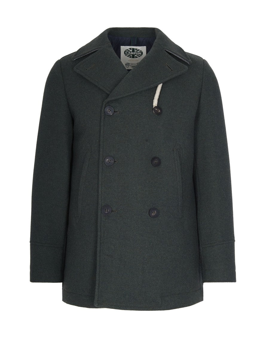 Double-Breasted Wool Blend Peacoat