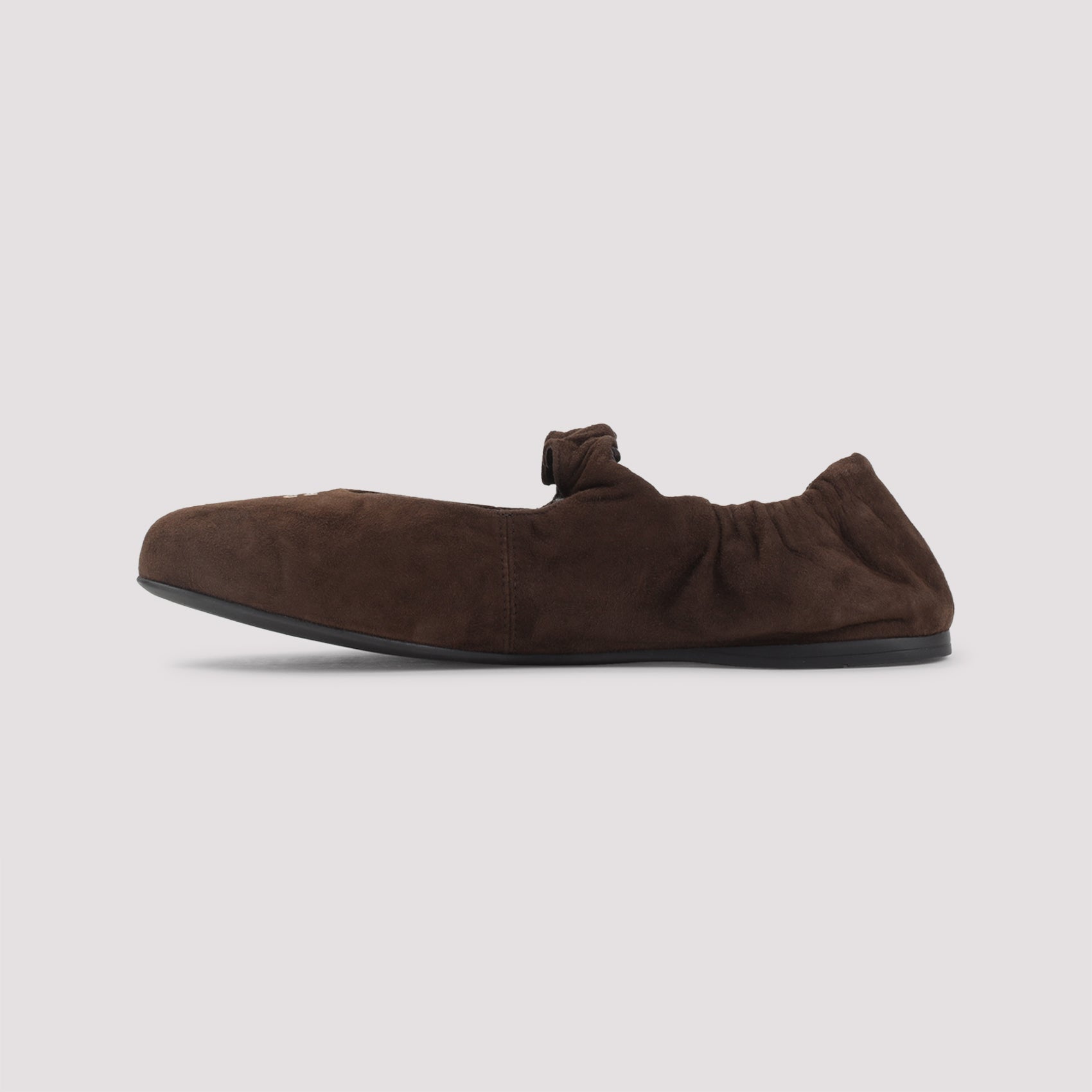 Dark Brown Suede Ballerina Flats