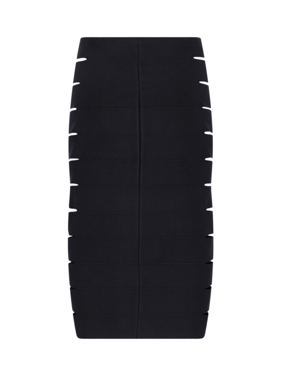 Midi Pencil Skirt In Black Fabric