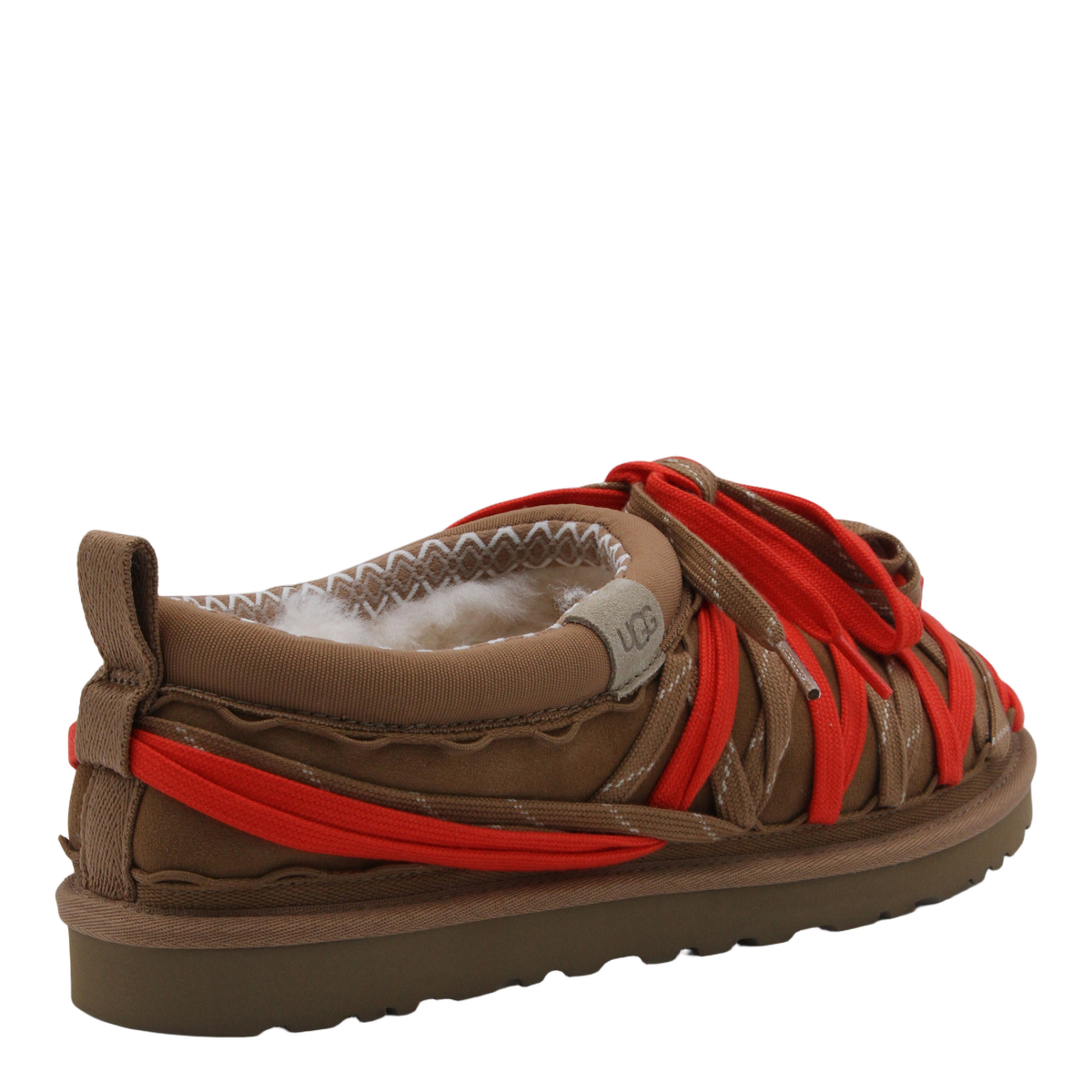 Brown Flat Shoes with Crisscrossing Straps