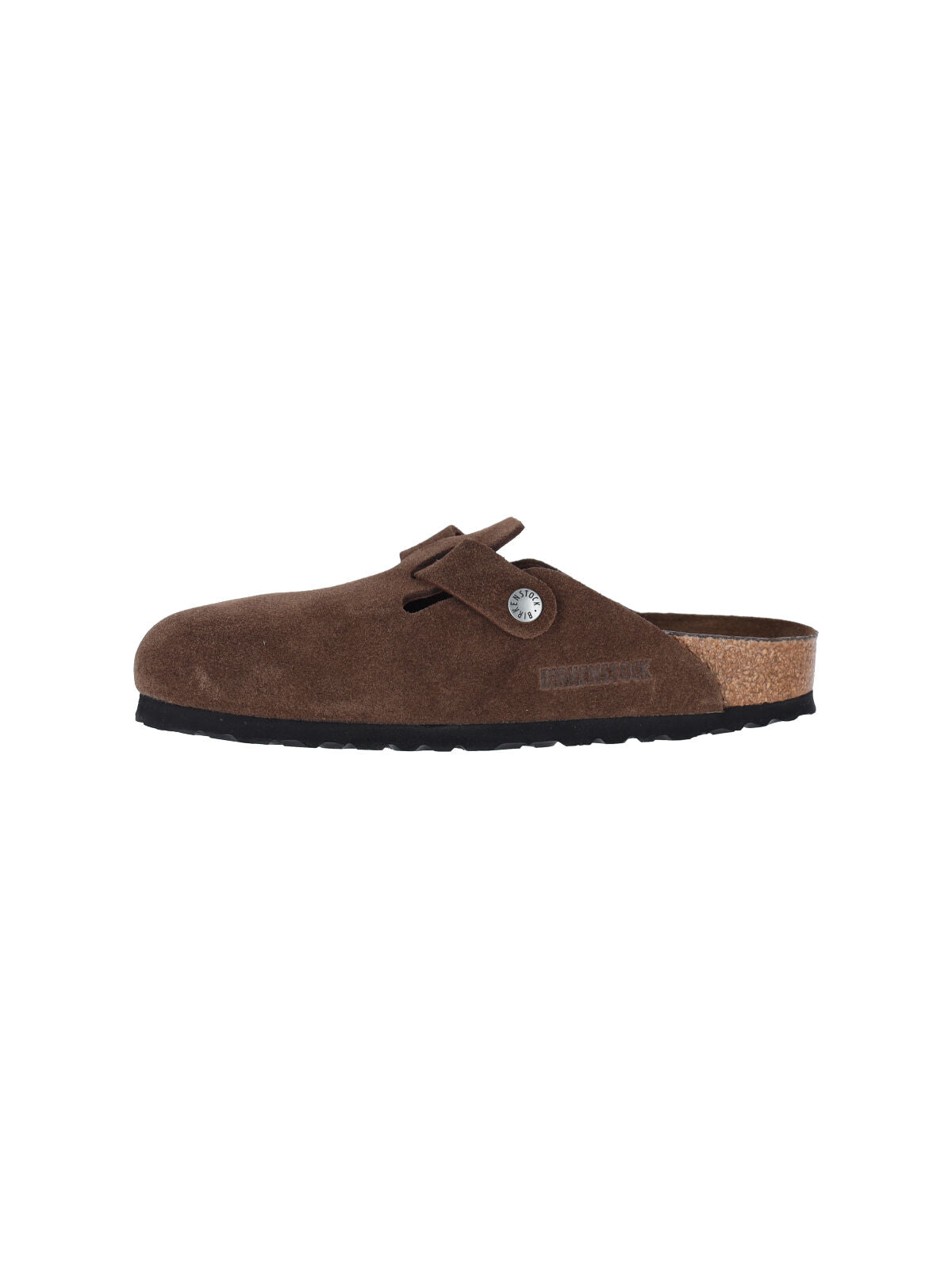 Slip-On Mules with Rounded Toe and Metal Buckle Detail