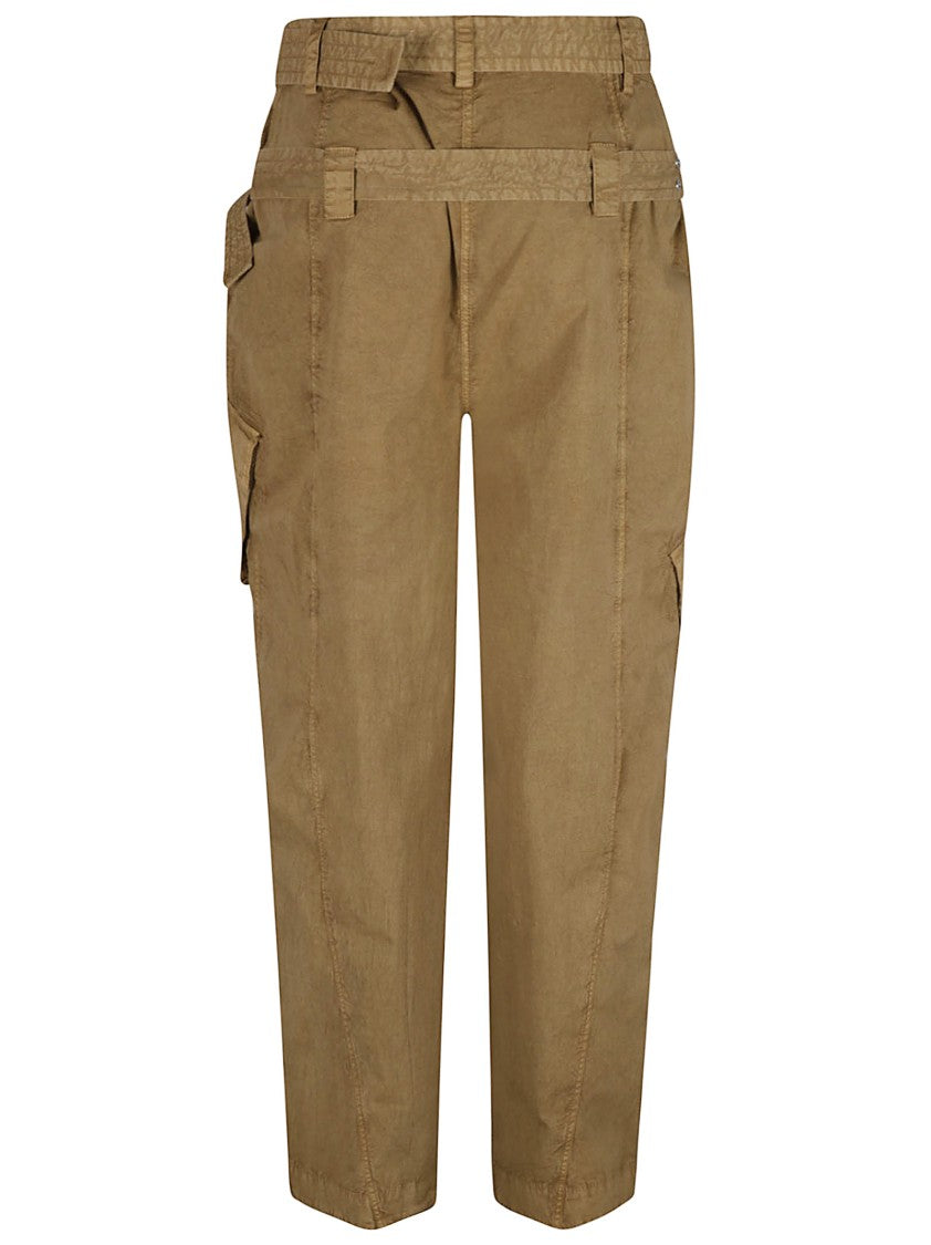 Relaxed-Fit High-Waisted Trousers With Belted Design