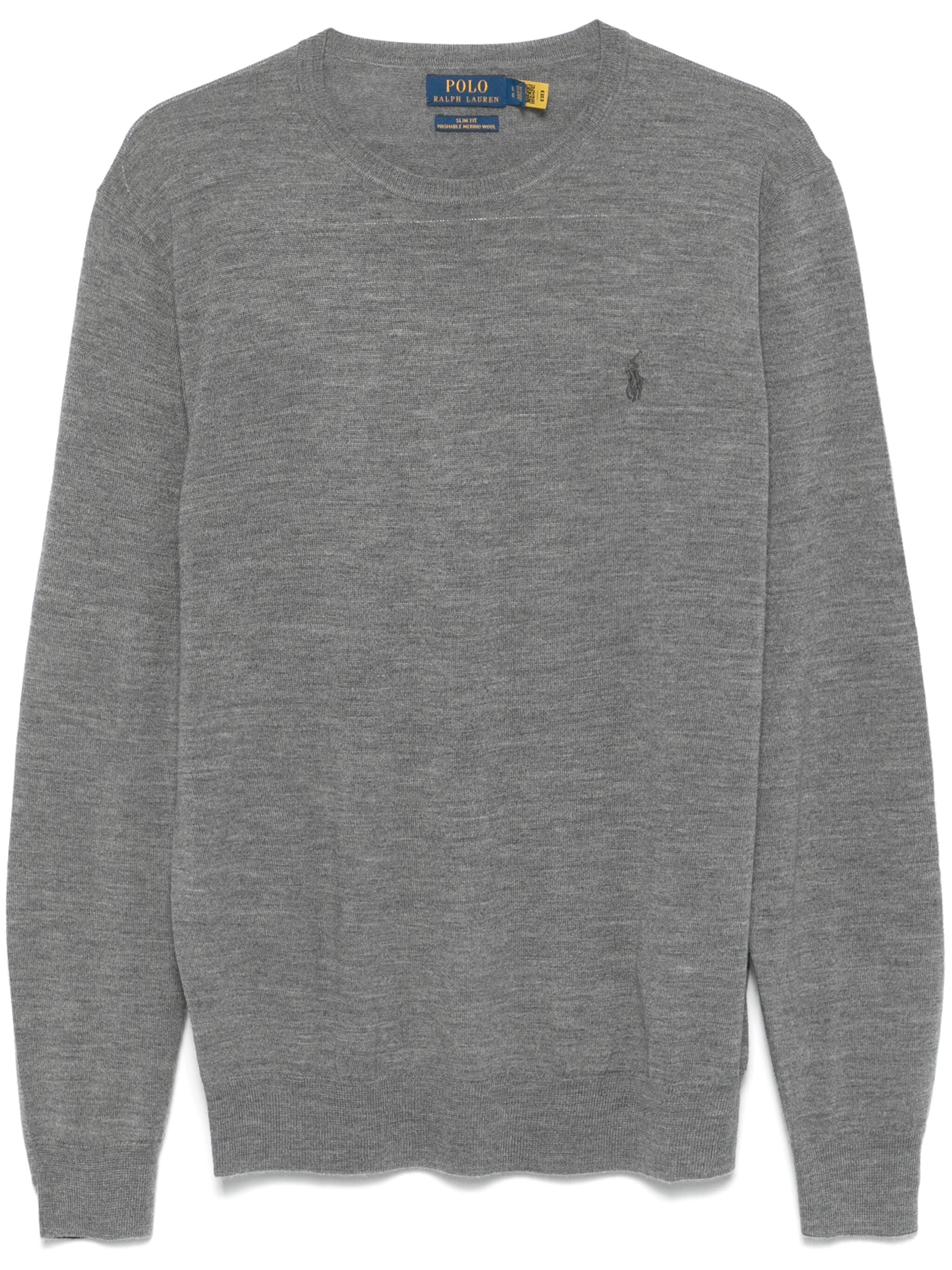 Grey Pullover Tailored Crew Neck Pullover