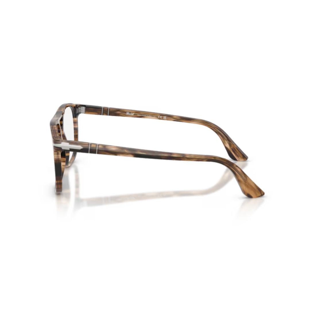 0po3329v Rectangular Tortoiseshell Acetate Eyeglasses with Keyhole Bridge