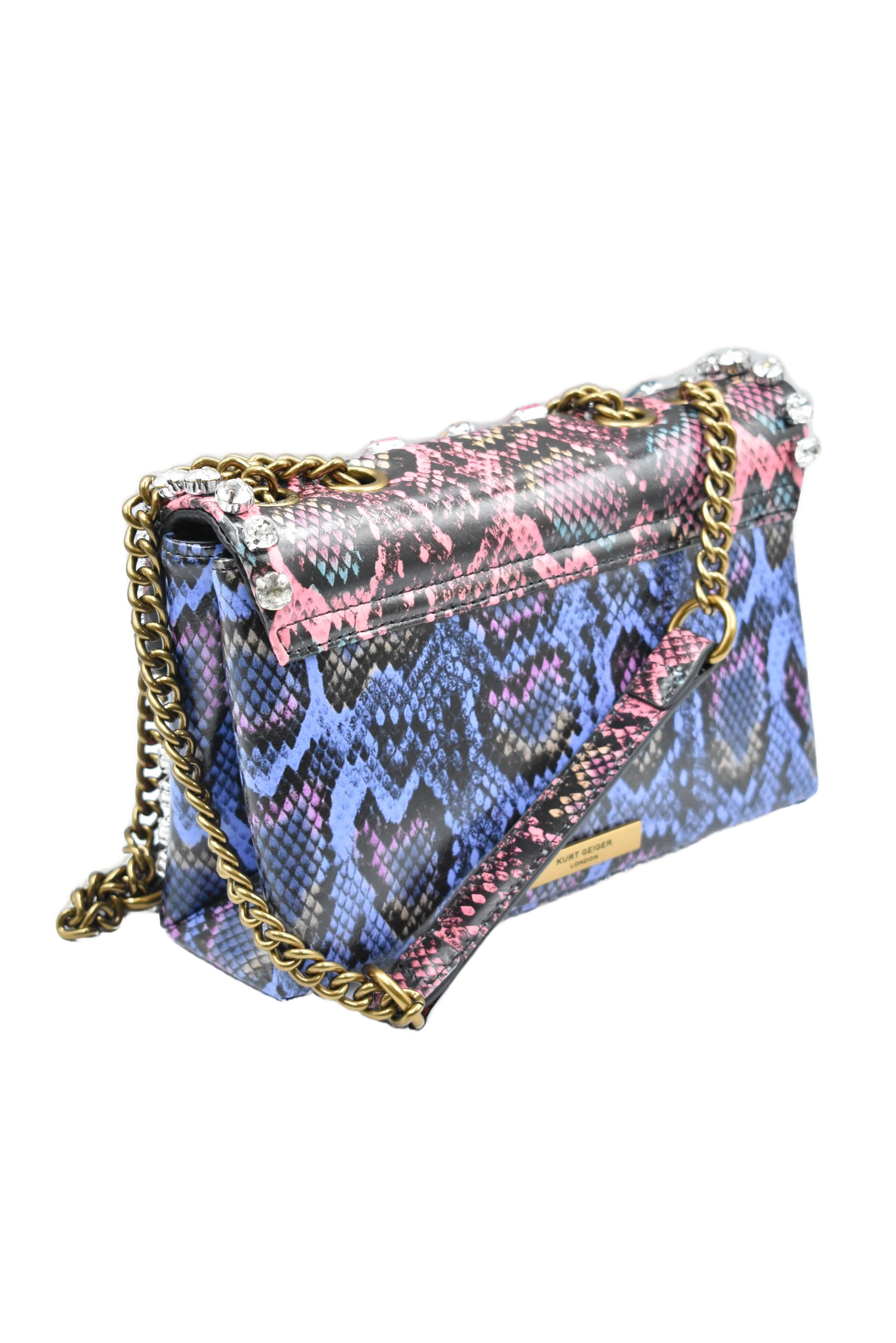 Structured Handbag With Snakeskin Pattern