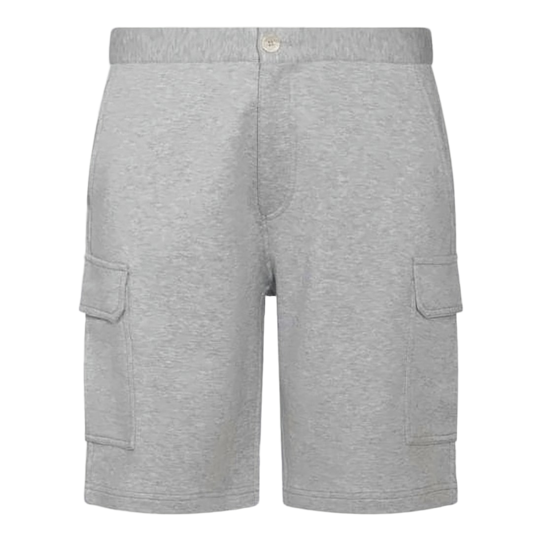 Tailored Grey Shorts with Buttoned Waistband