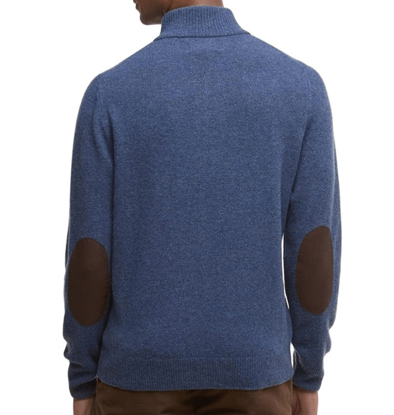 Ribbed Funnel Neck Wool Sweater