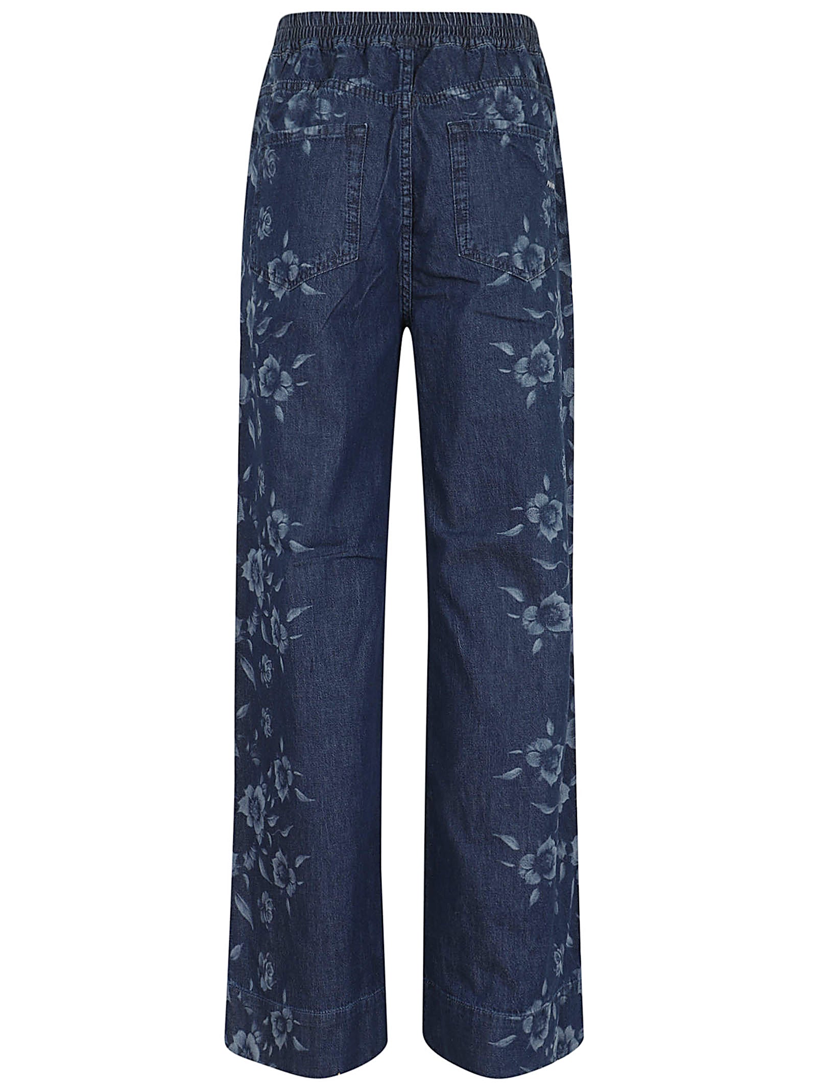 High-Waisted Blue Denim Trousers