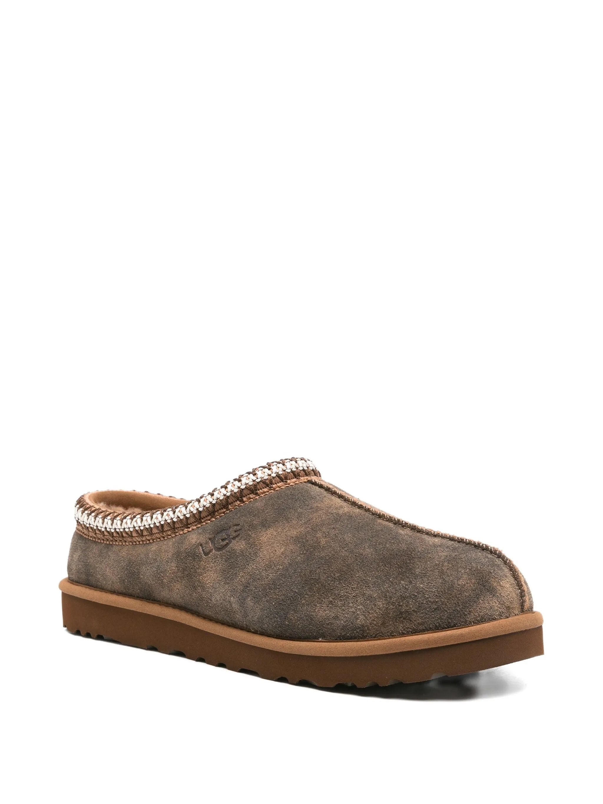 Brown M Tasman Baxter Suede-Like Slippers