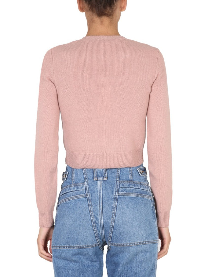 Cropped Wool Jersey Sweater