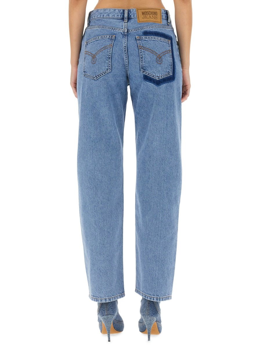 Straight-Leg Denim Jeans with Five-Pocket Design