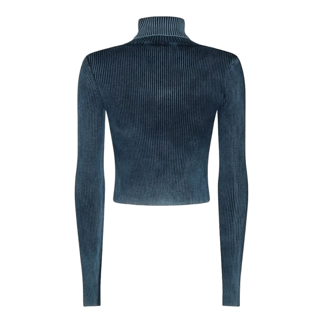 Cropped Ribbed Turtleneck Top