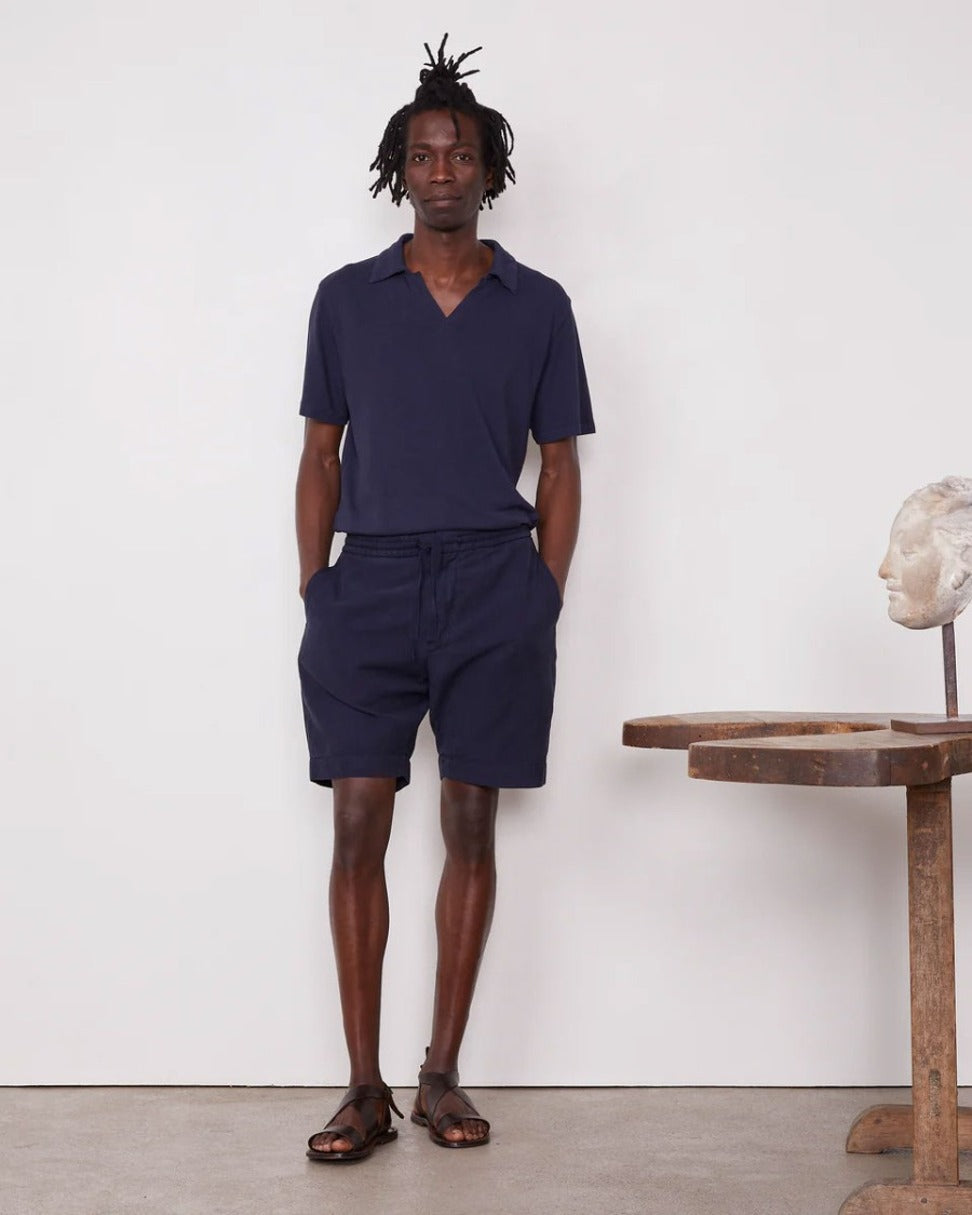 Adjustable Grosgrain Drawstring Blue Shorts