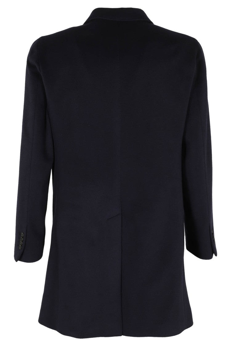 Cashmere Coat With Classic Lapels And Functional Pockets
