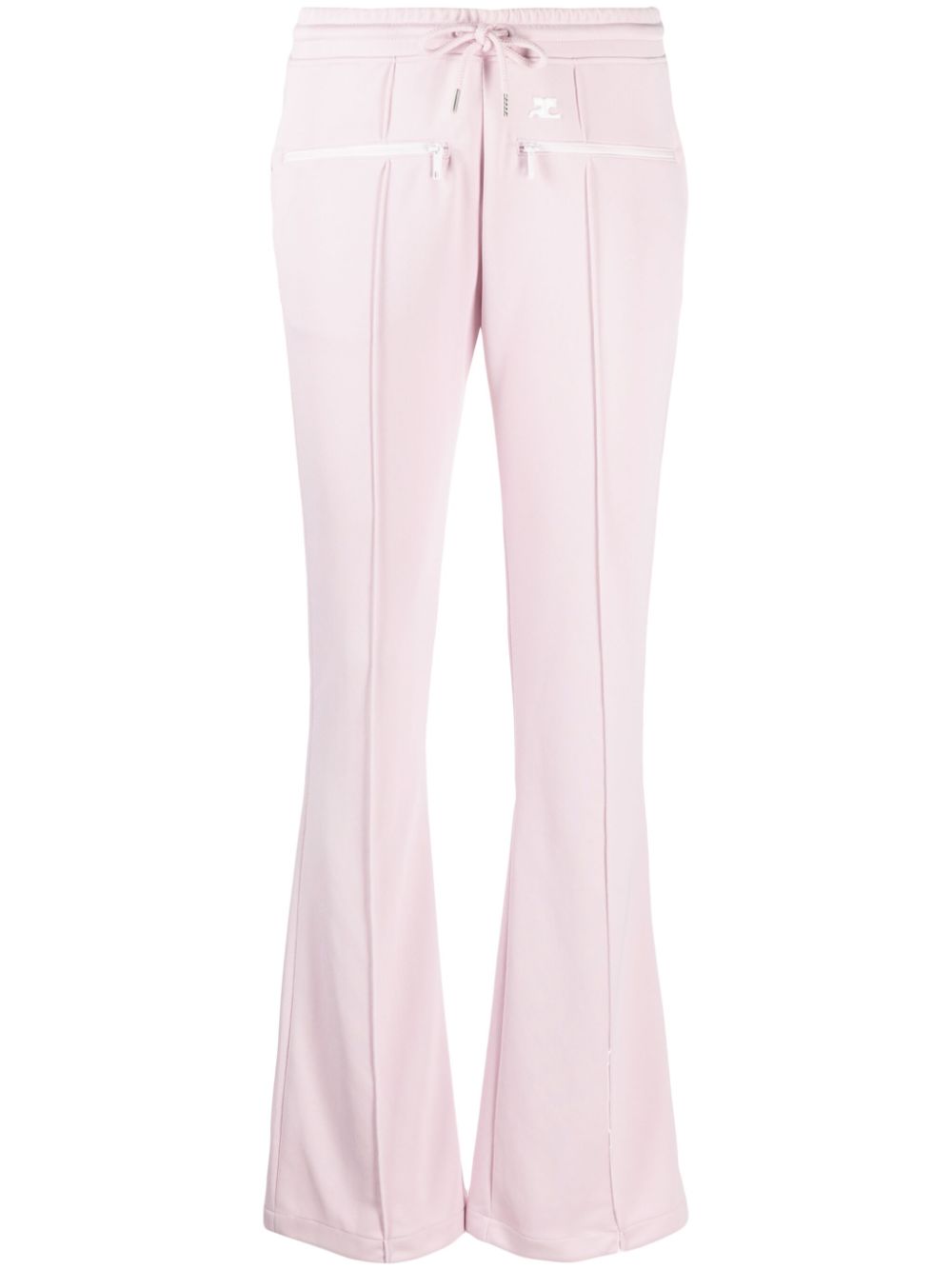 Flared Trousers with Logo Patch