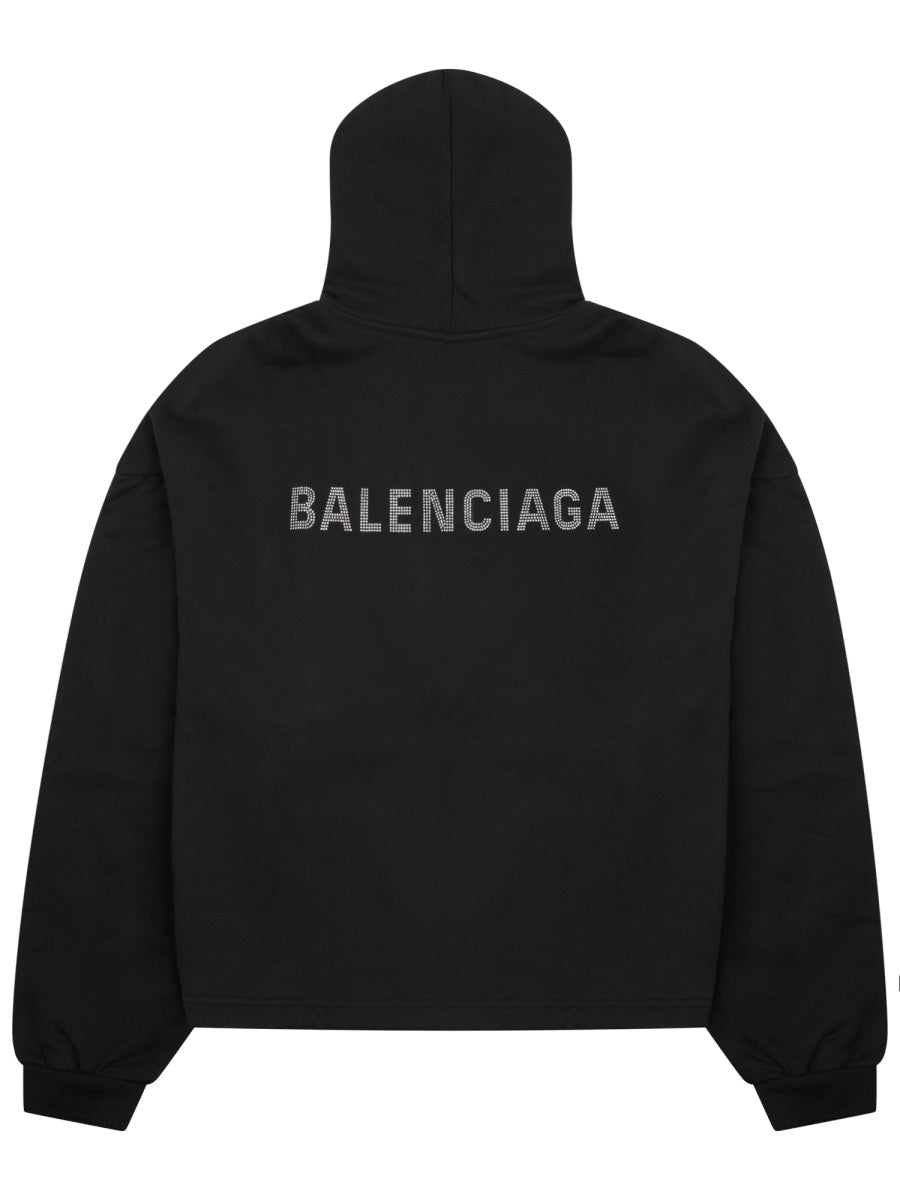 Cropped Sweatshirt With Front And Back Logo Details