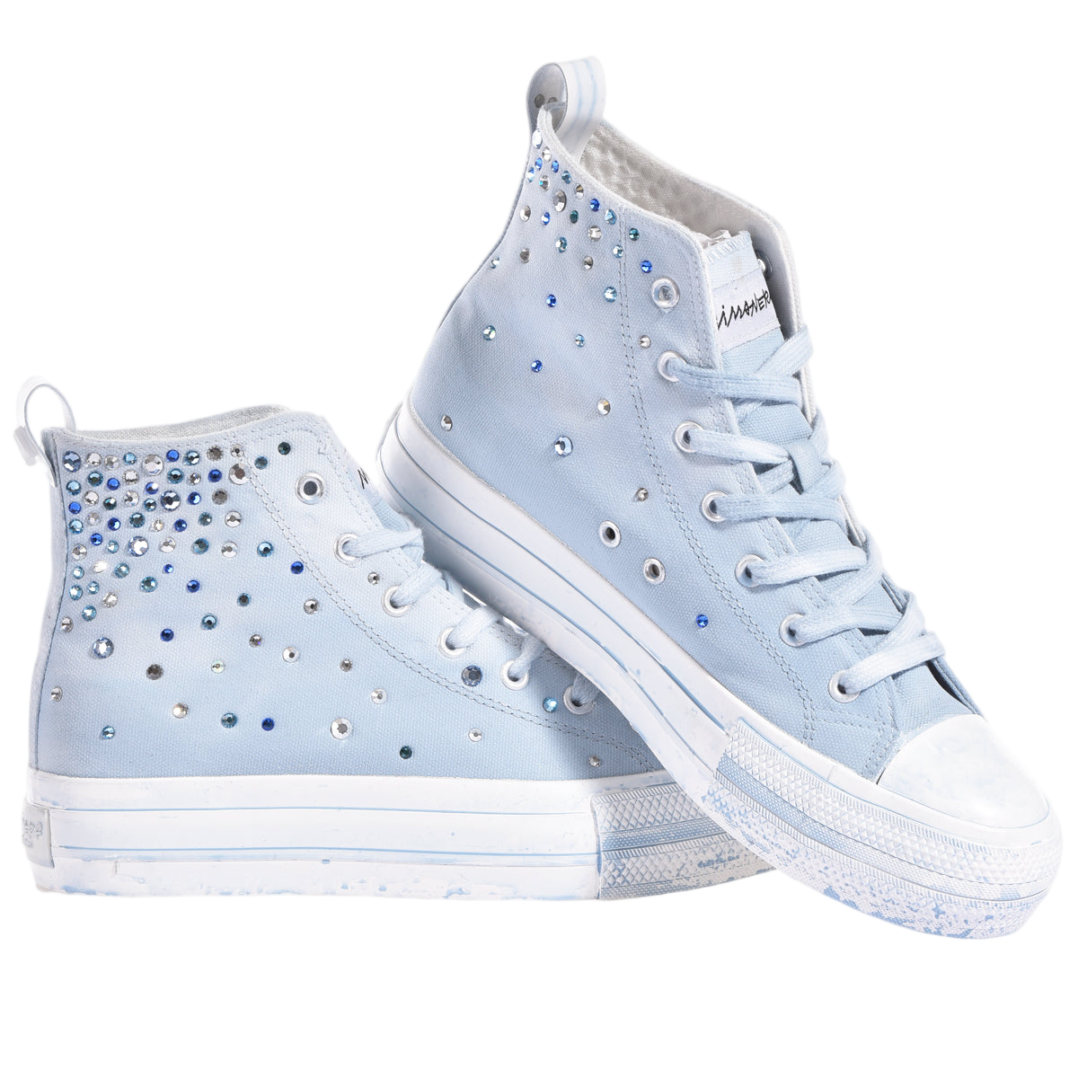 High-Top Sneakers with Customized Swarovski Embellishments