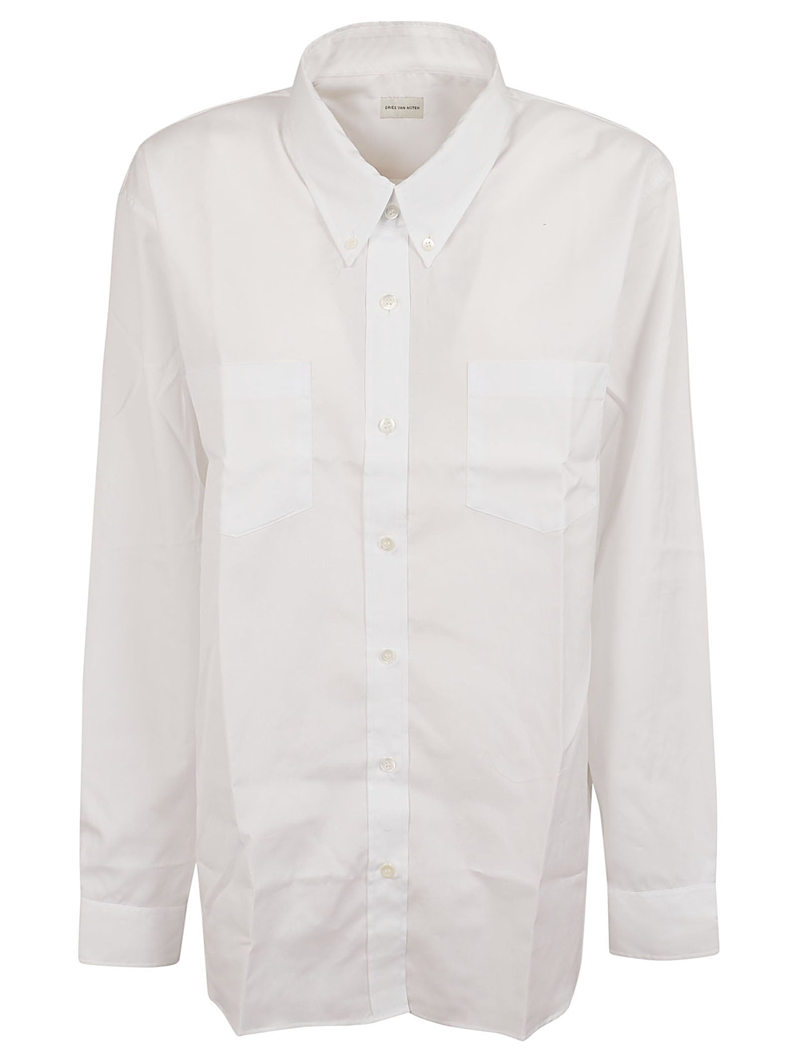 Relaxed-Fit White Cotton Poplin Shirt