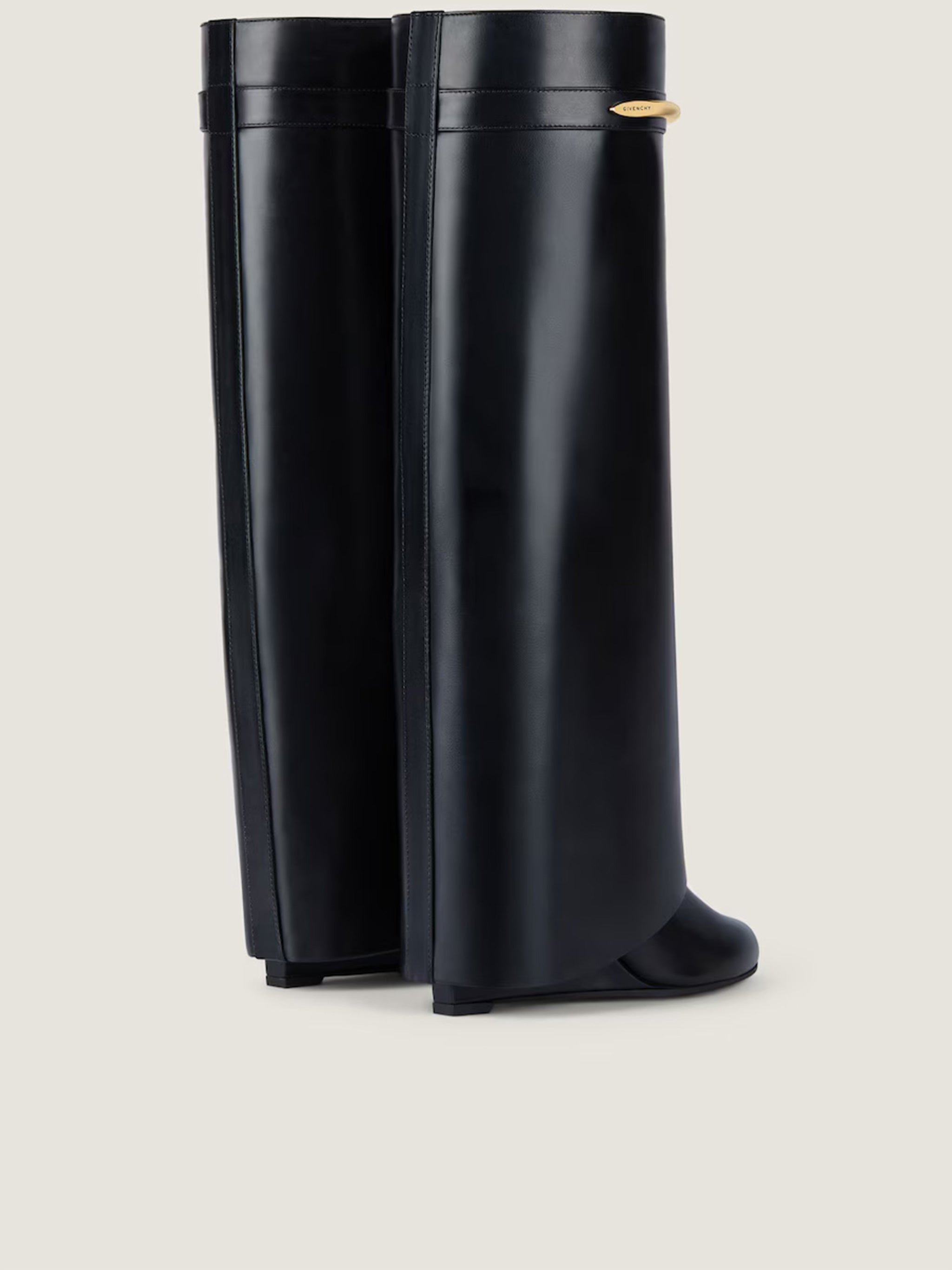 Heel High Pointed Toe Calf Leather Boots