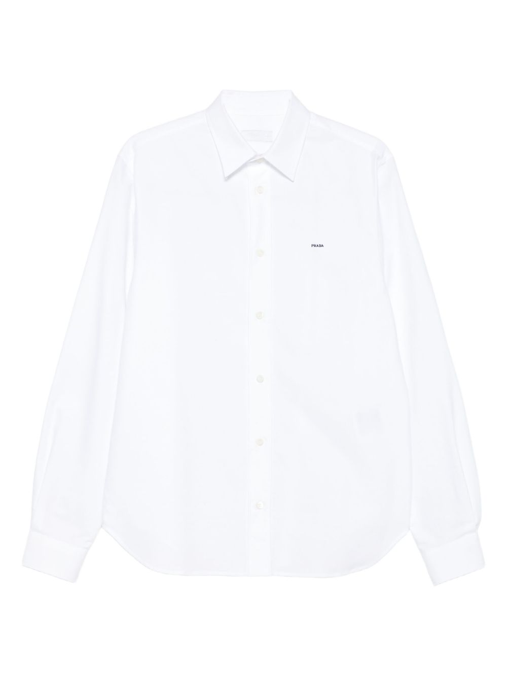 Tailored White Button-Up Shirt With Pointed Collar