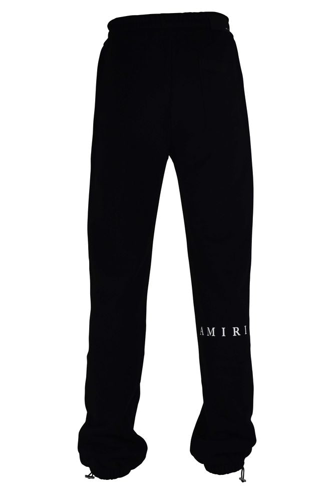 Black Cotton Jogging Pants With Signature Prints
