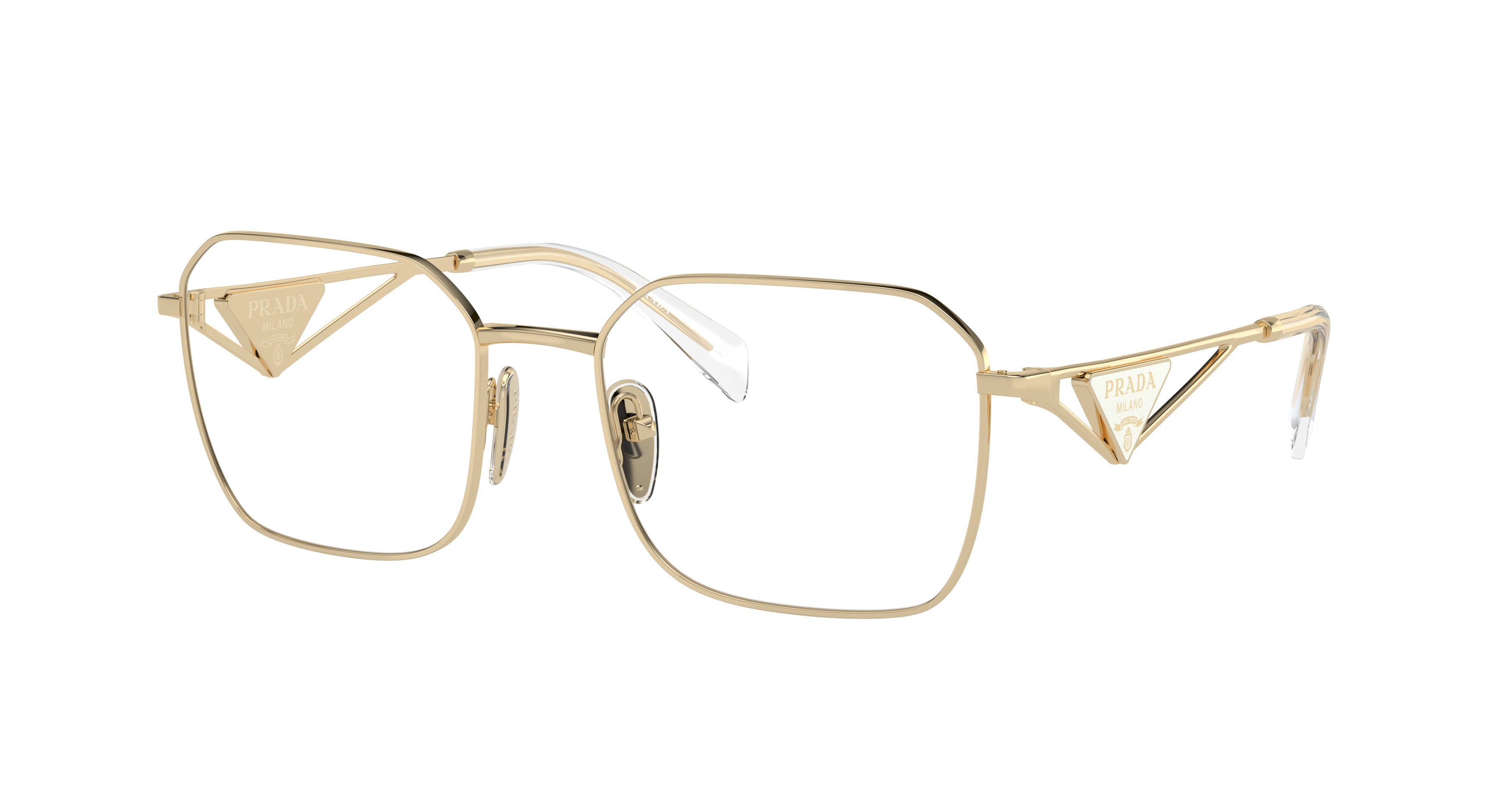 0pr A51v Geometric Metal Frame Gold Sunglasses