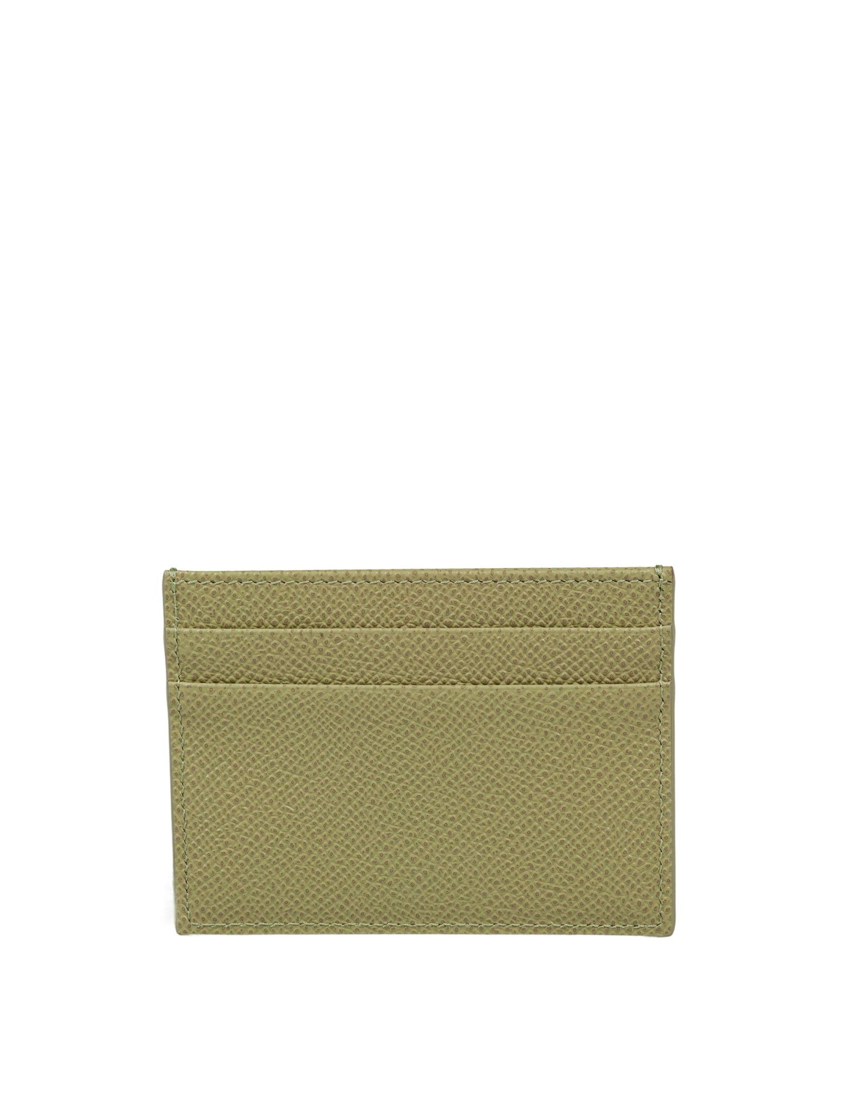 Sage Green Leather Credit Card Holder