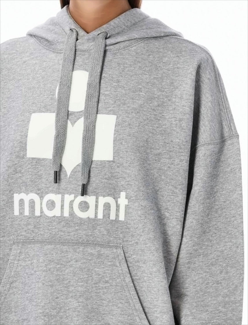 Heather Grey Hoodie with Drawstring and Bold Logo