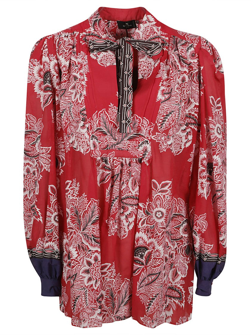 Red Floral Pattern Shirt