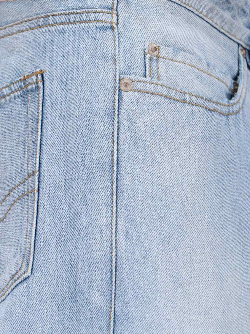 Deconstructed Light Blue Denim Jeans