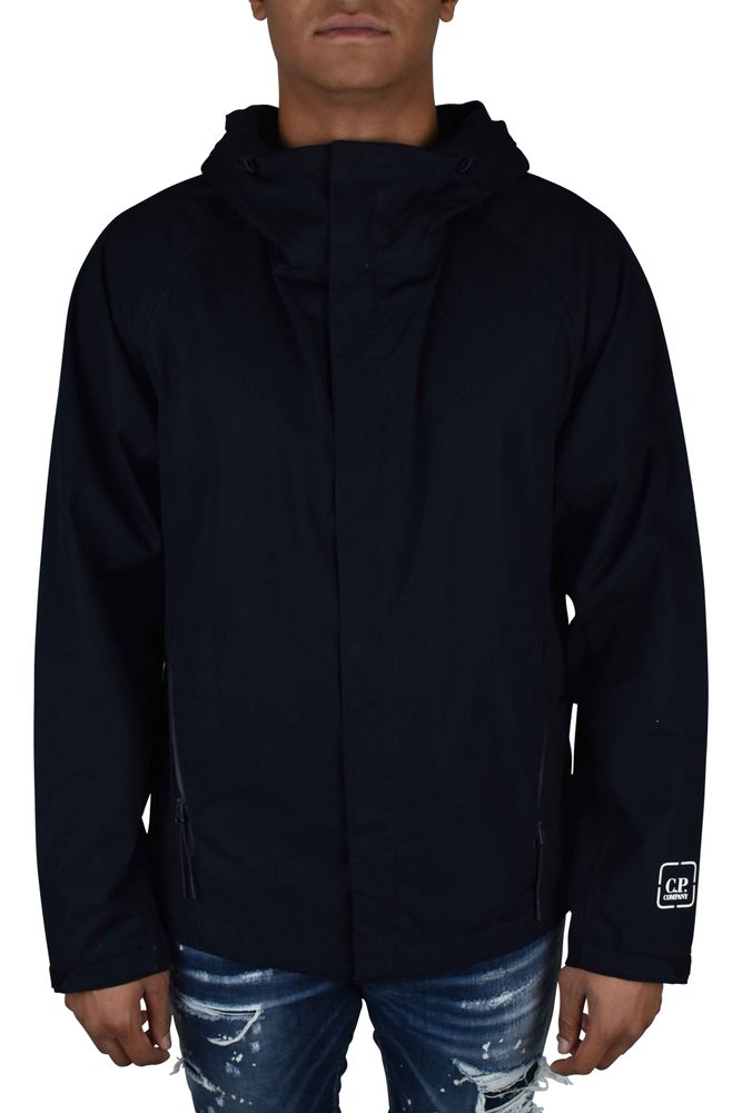 Navy Blue Waterproof Hooded Jacket