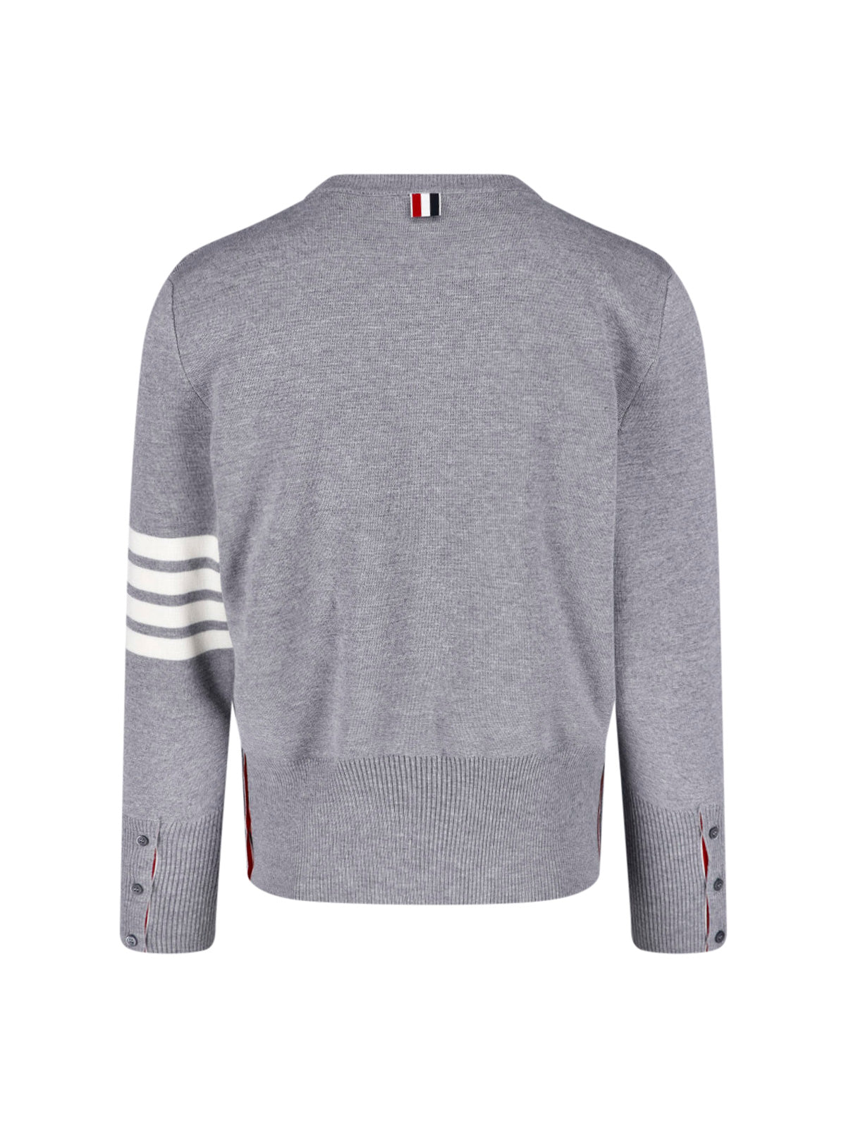 Crew Neck Knit Sweater with Distinctive Stripe Details