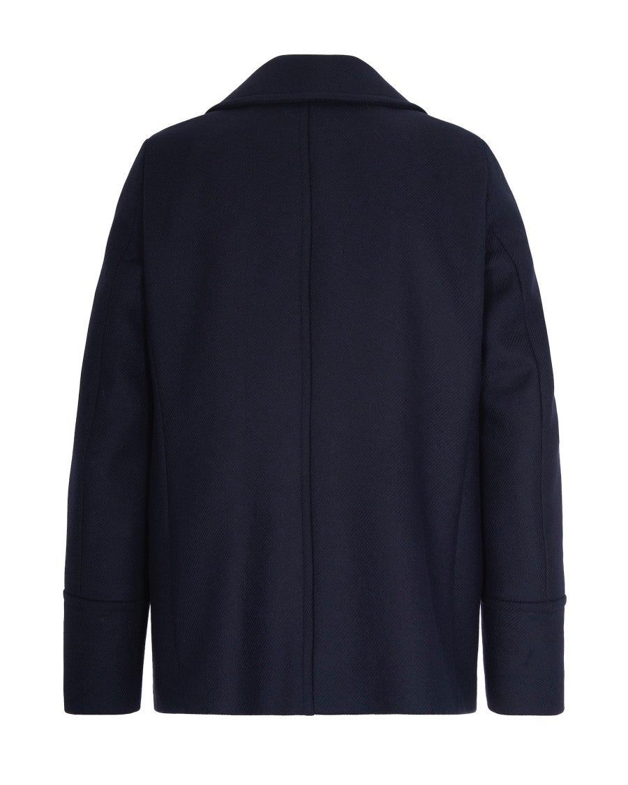 Double-Breasted Coat In Blue