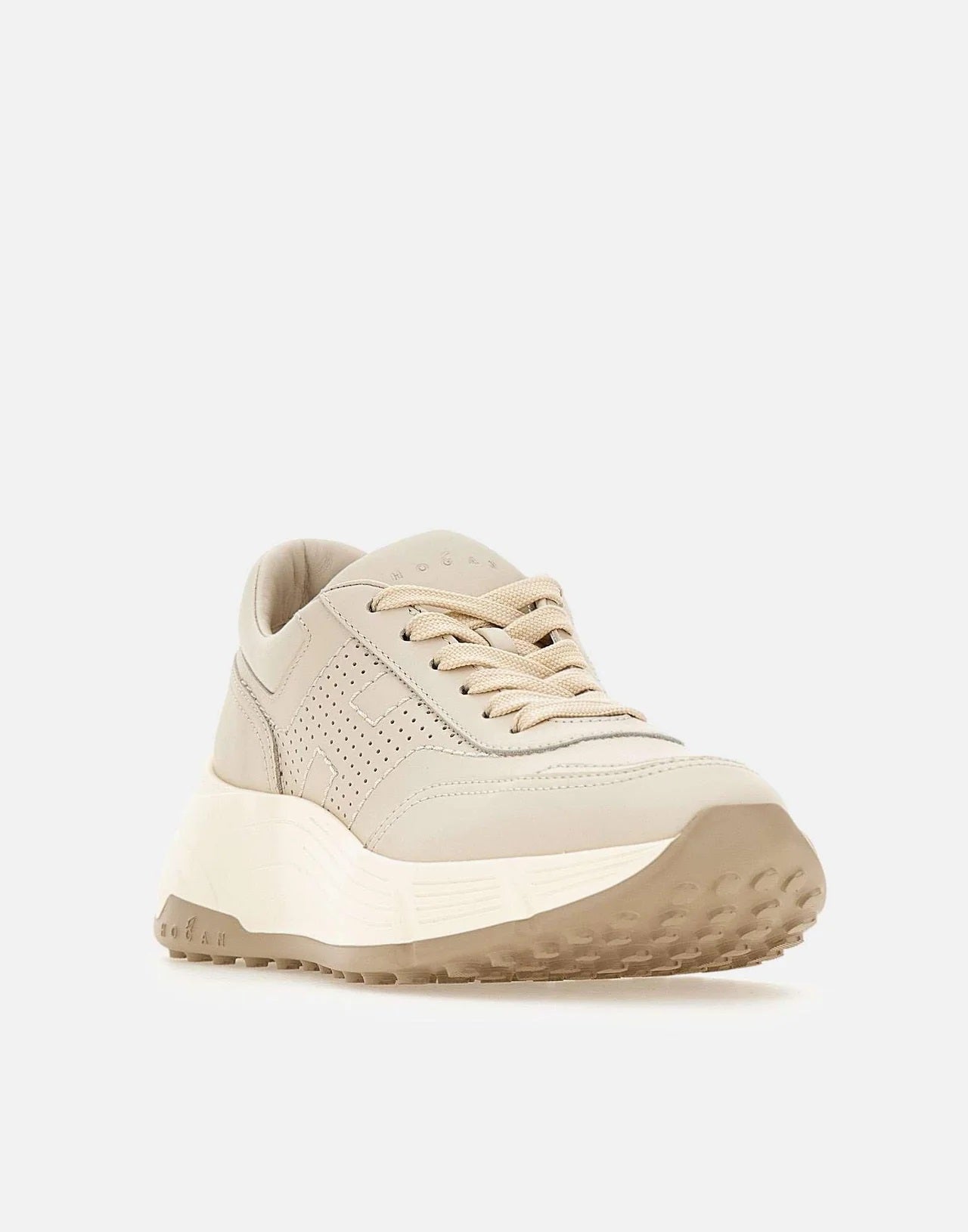 Perforated Creamy Beige Sneakers