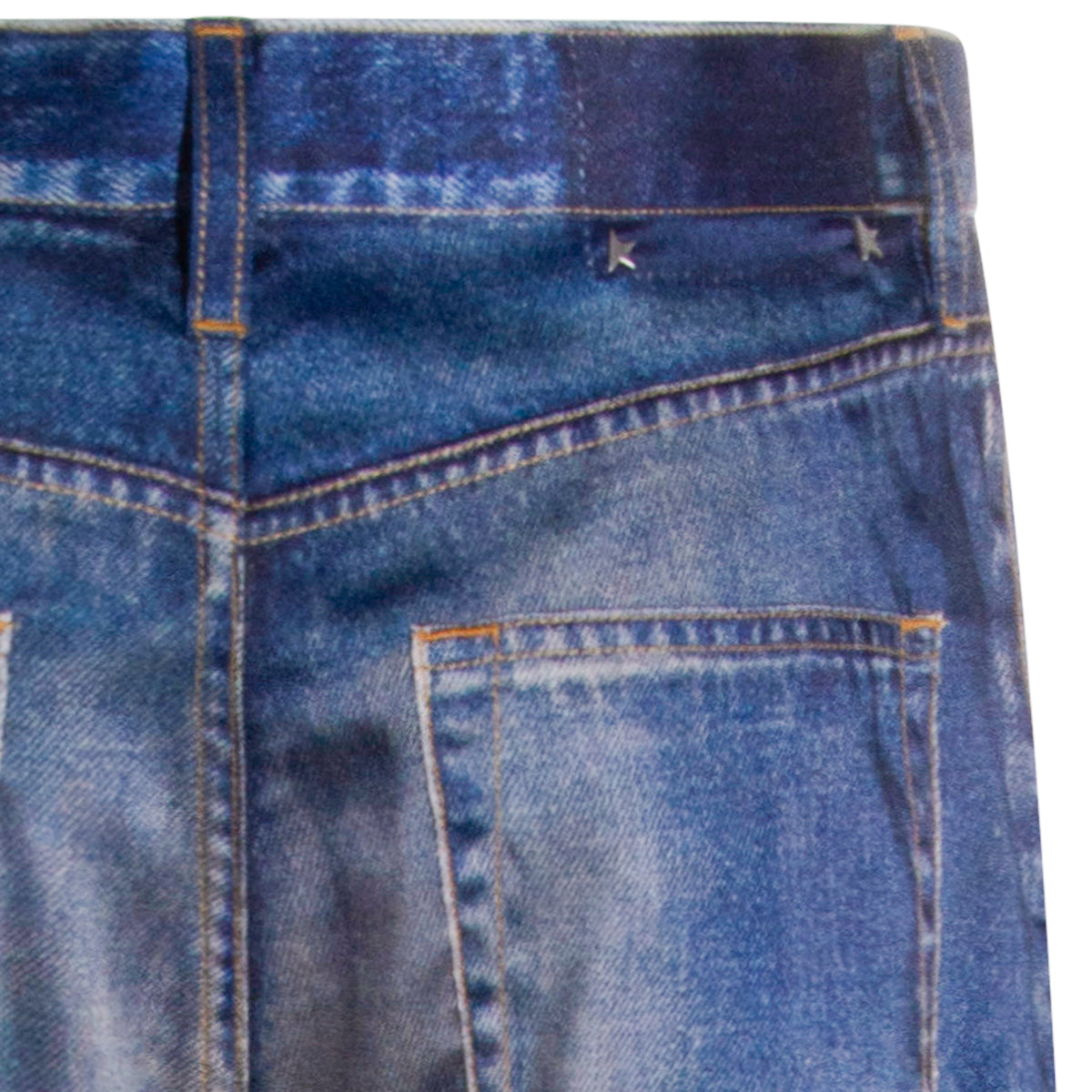 Mid-Rise Wide-Leg Jeans With Vintage Denim Print