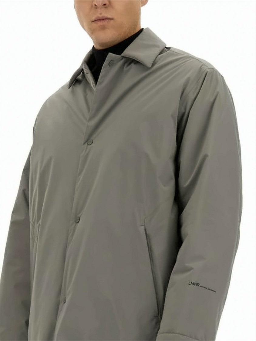 Minimalist Grey Mid-Thigh Coat with Classic Collar