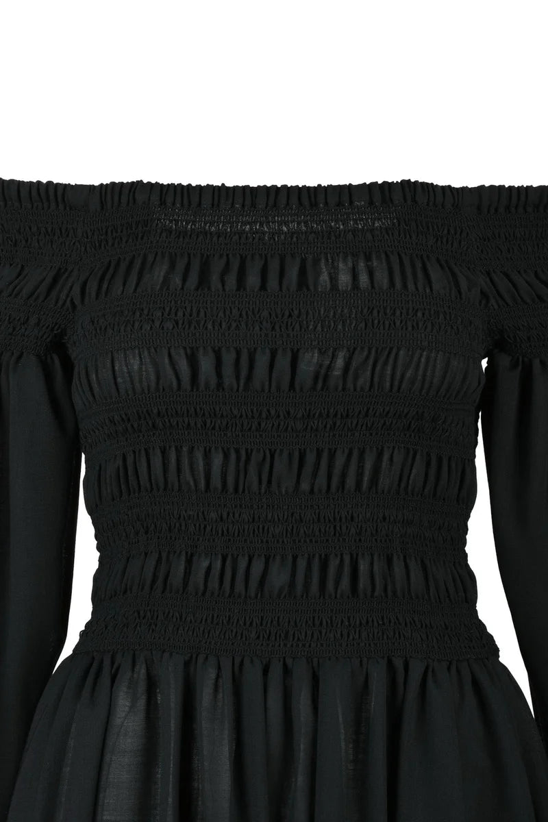 Black Virgin Wool Maxi Dress