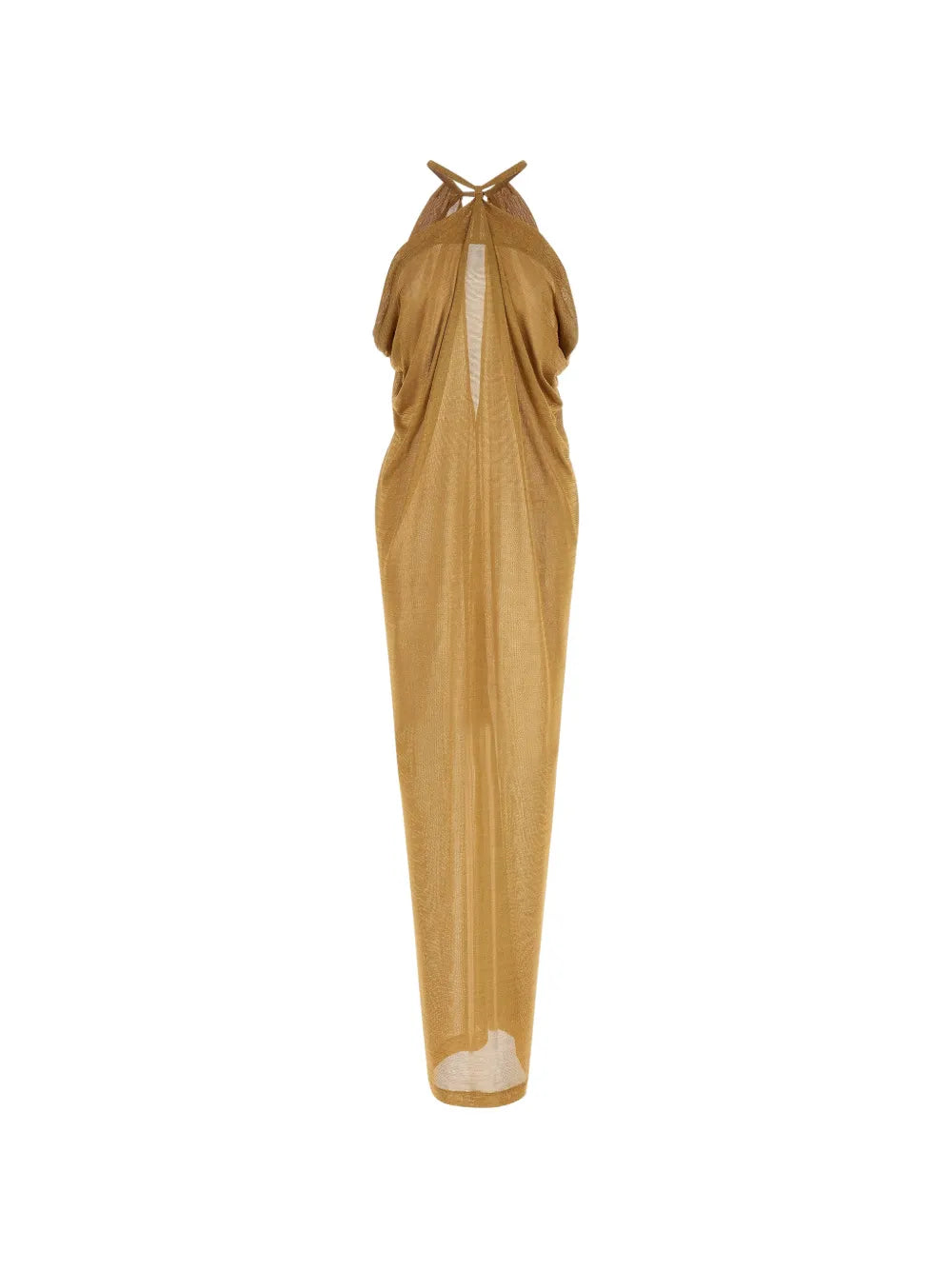 Flowing Maxi Dress with Halter Neckline and Keyhole Detail