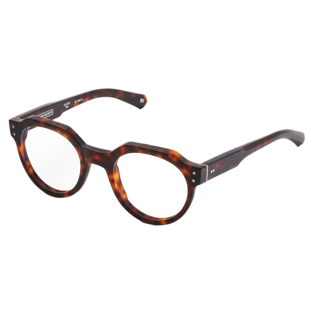Premium 14 Bold Round Frame Sunglasses with Angular Bridge