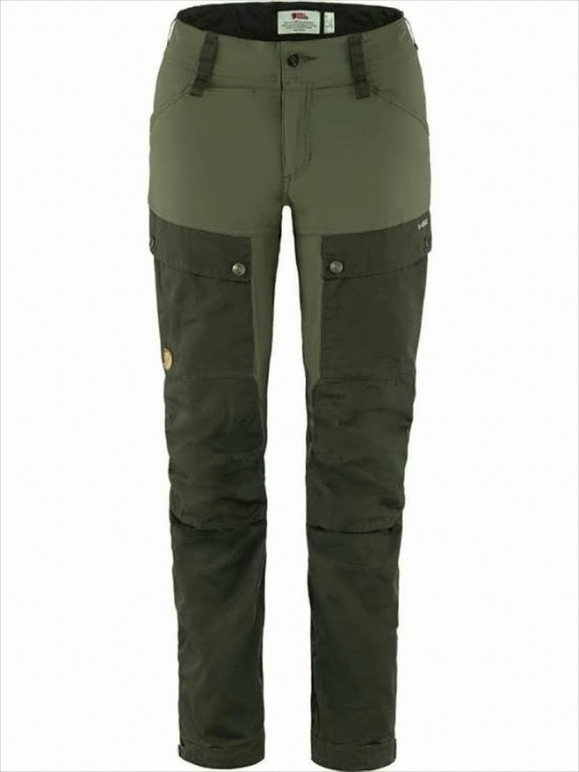 Two-Tone Straight Pants With Functional Flap Pockets