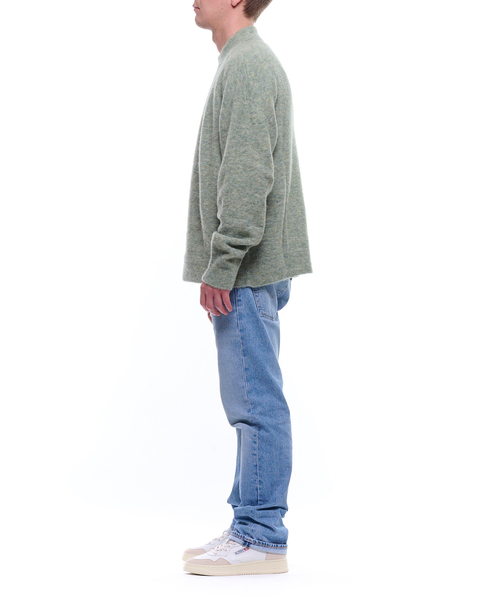 Sage Green Brushed Crewneck Sweater