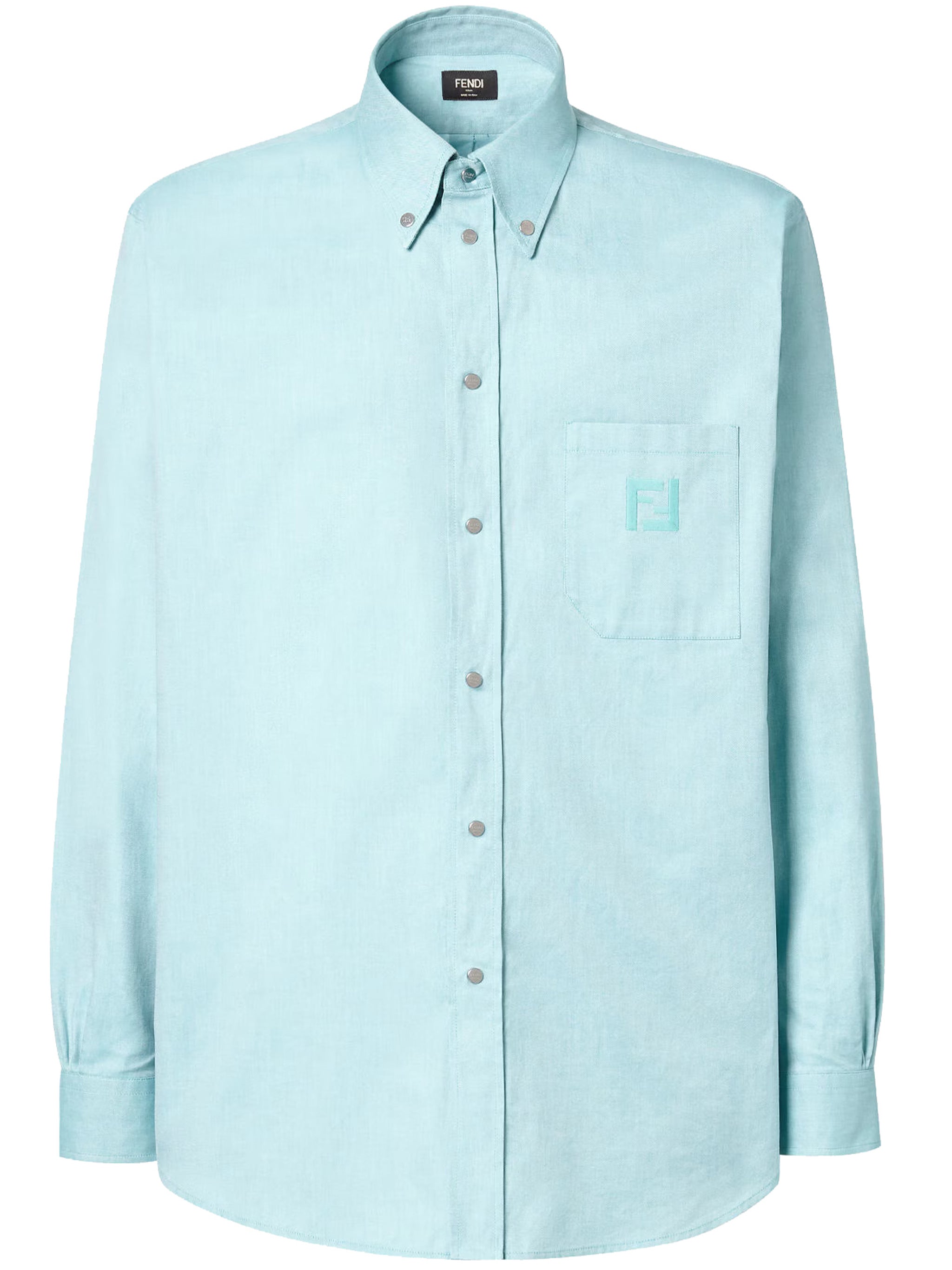 Comfort Oxford Light Blue Embroidered Shirt