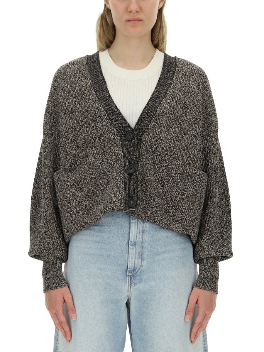 Chunky Knit Maxi Cardigan With Deep V-Neckline