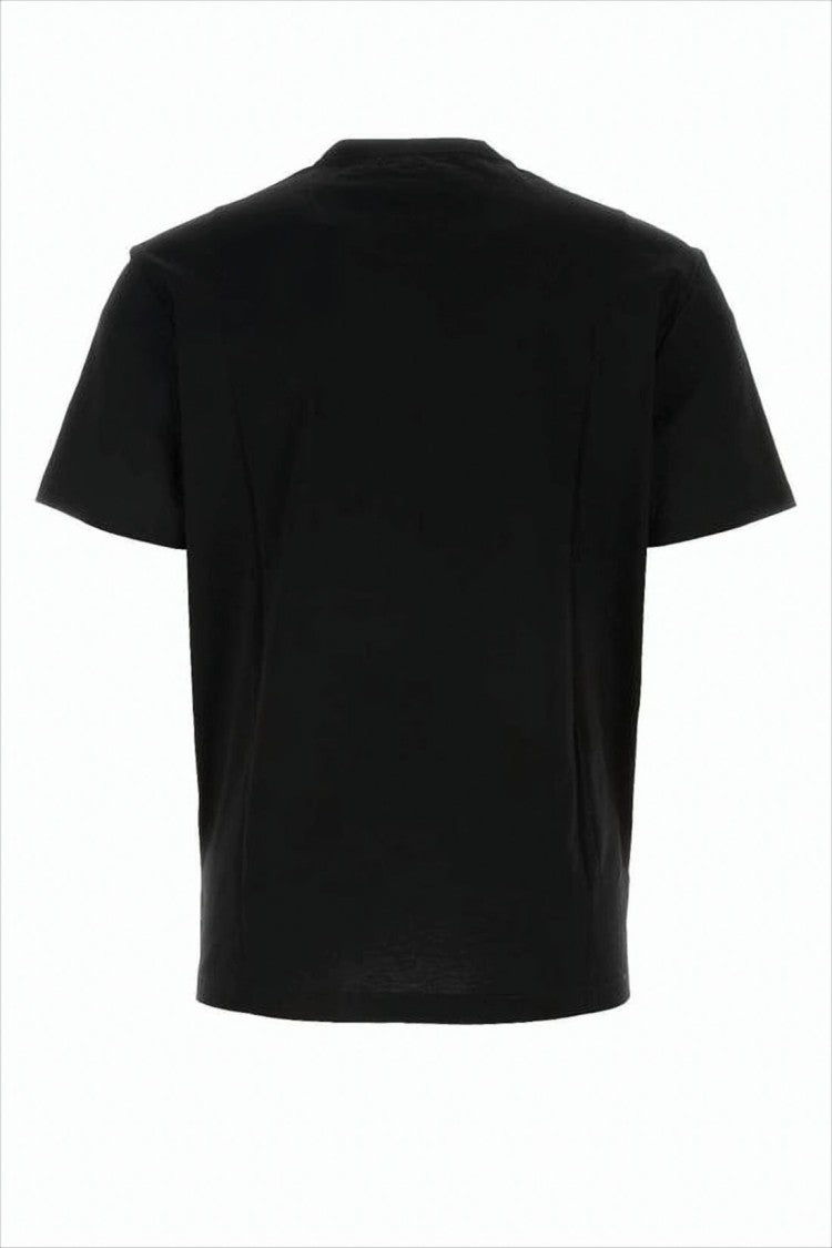 Cropped Black T-Shirt with Arched Logo Design