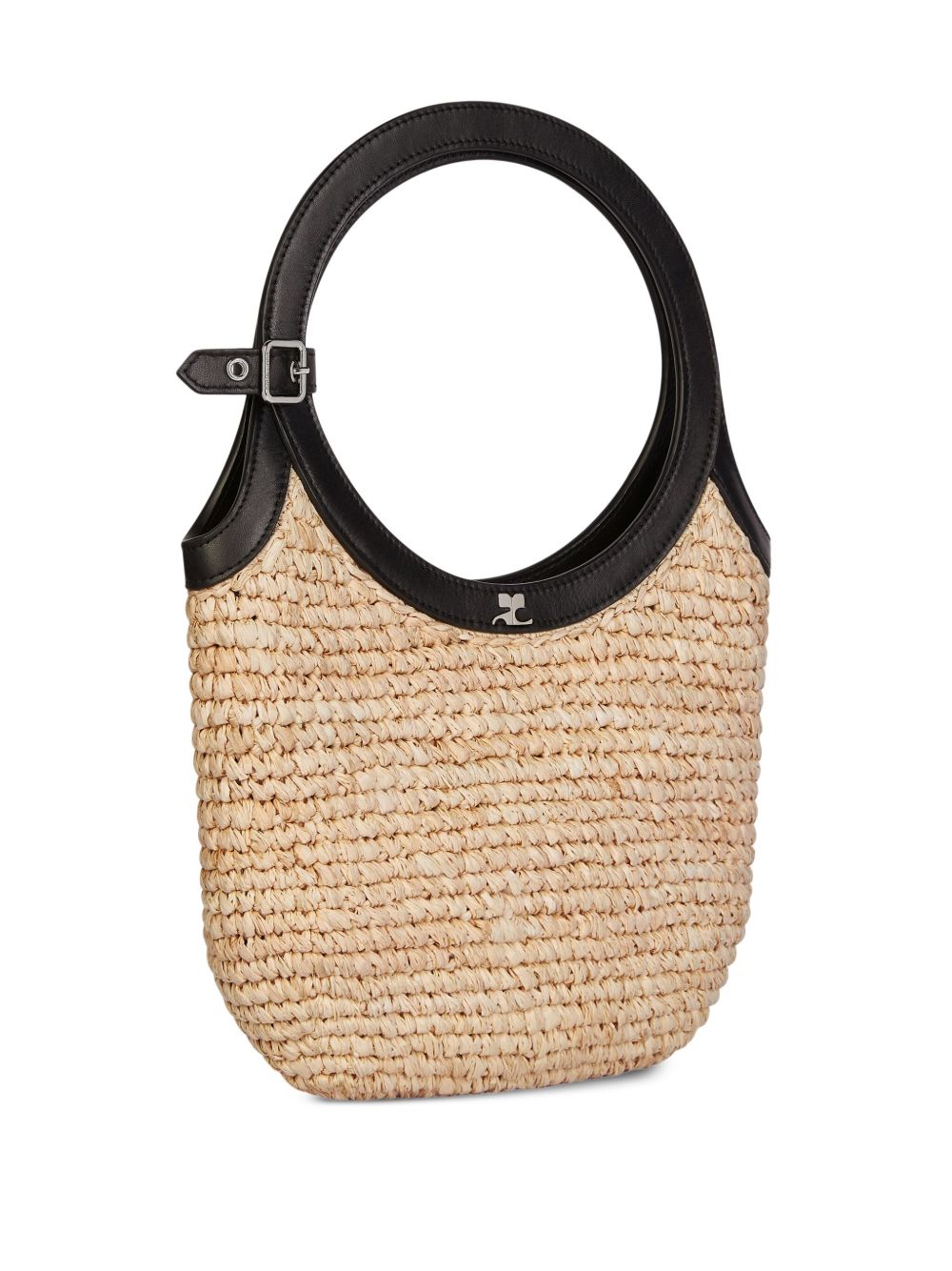 Woven Sand Beige Open-Top Bag
