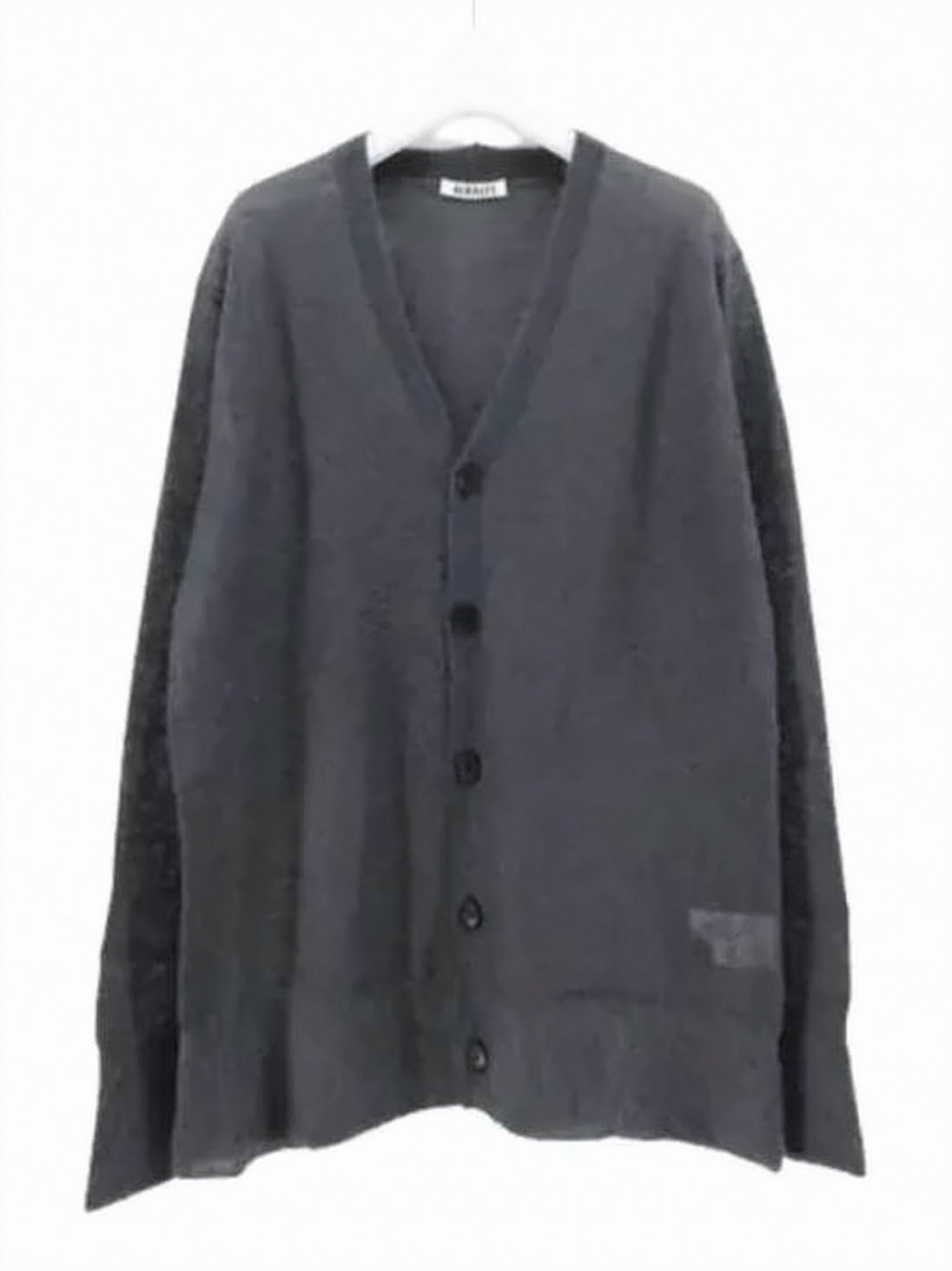 Soft Grey Cardigan with Deep V-Neck