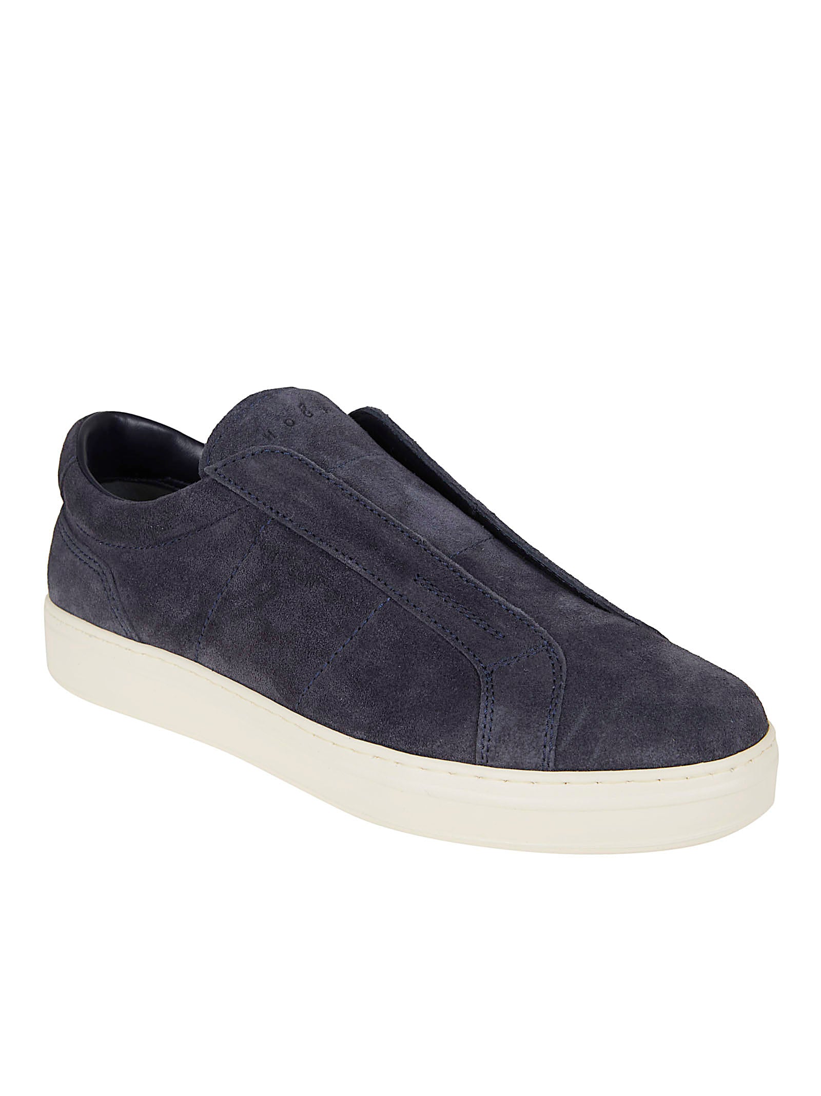 Blue Suede Slip-On Sneakers