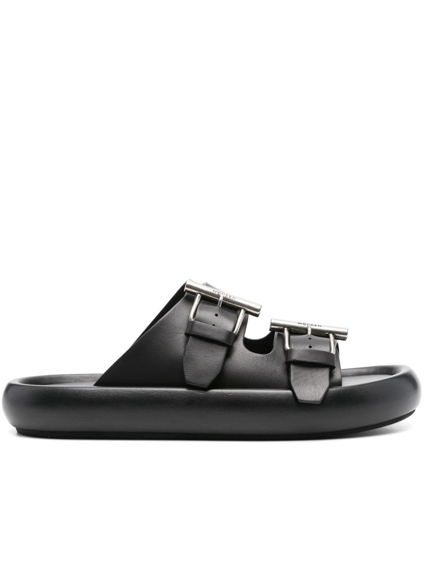 Black Sandals With Bold Buckles