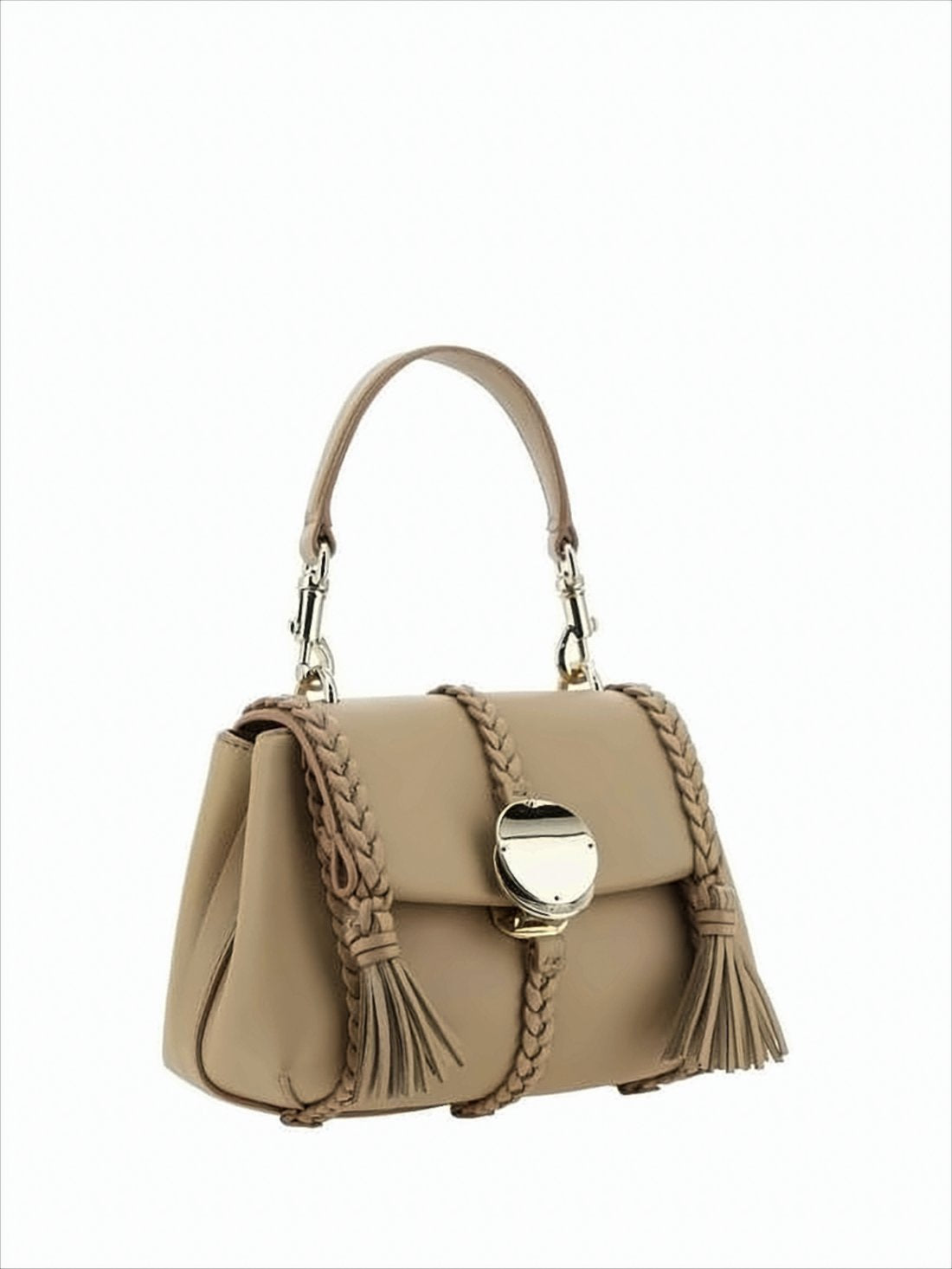 Structured Lambskin Leather Shoulder Bag