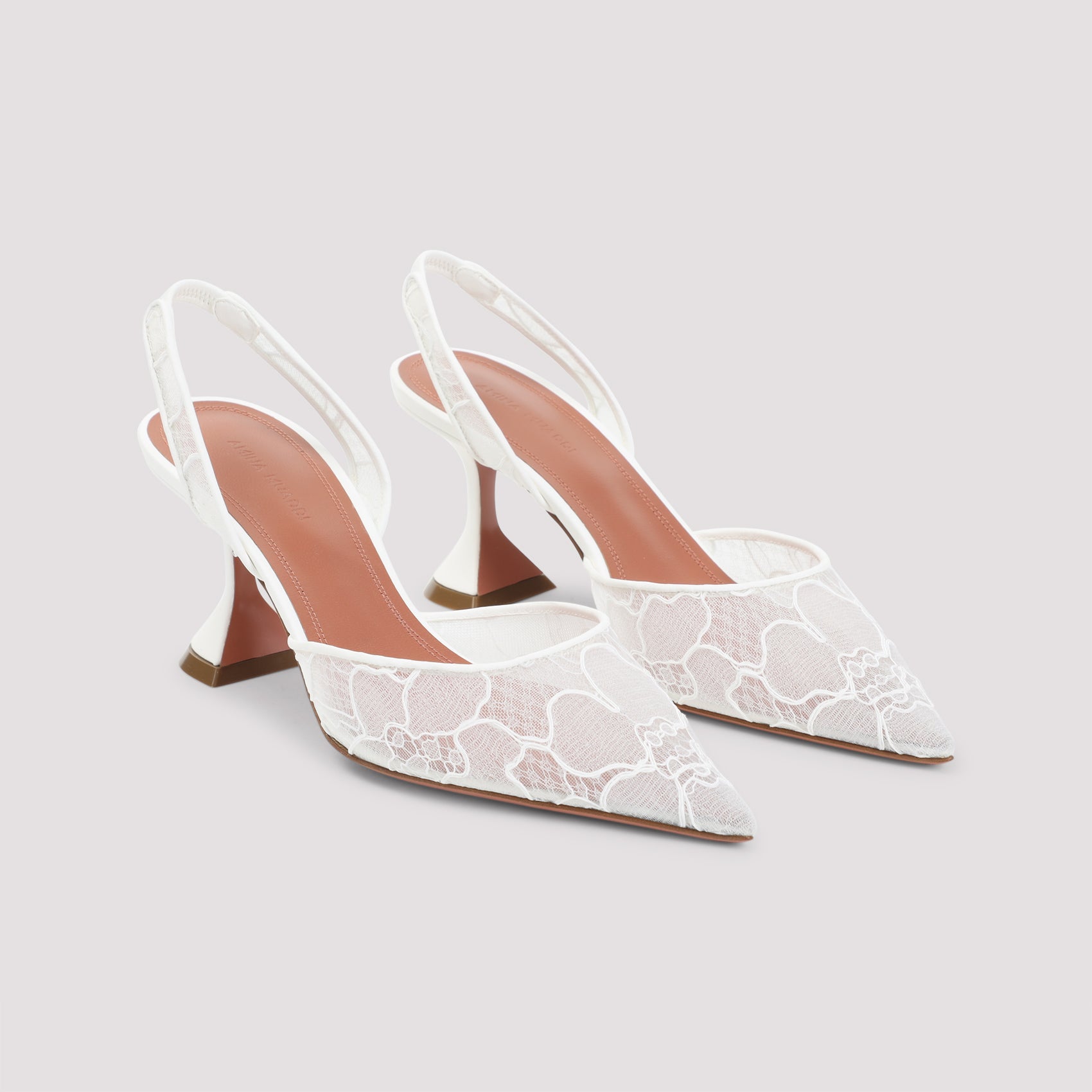 Ivory White Leather Sling Mules